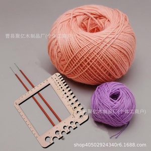Regla de madera para medir el grosor del hilo, 15 cm, herramienta cuadrada para medir el hilo para trabajos de punto - Product Image 4