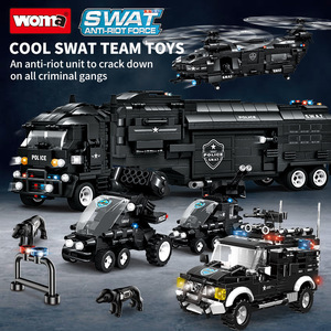 Woma 40 pièces Blocs de construction en plastique ABS DIY Jouet SWAT pour modèles de voitures de <span class=keywords><strong>police</strong></span> et d'avions militaires unisexes à l'échelle 1:1 - Product Image 3