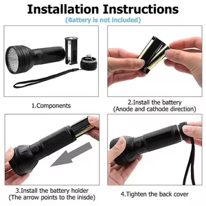 HQ 51แอลอีดี395NM UV ไฟฉายแสงสีดำเครื่องตรวจจับสำหรับสุนัข/แมวปัสสาวะข้อผิดพลาดบนเตียงการบ่มเรซินแมงป่องค้นหาสีเหลืองอำพัน - Product Image 5