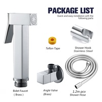 Ensemble de 3 pièces pour salle de bain : Robinet d'angle en cuivre pour toilettes, pistolet de pulvérisation Shattaf et robinet de baignoire – Accessoire indispensable pour la salle de bain