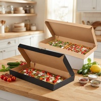 Boîtes à pizza en carton ondulé extra longues et surdimensionnées avec pelliculage mat, écologiques, personnalisables, jetables, pour la livraison de repas à emporter