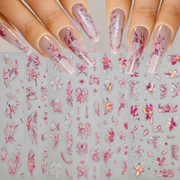 6 pièces/ensemble coloré papillon fleurs ongle autocollant printemps été Floral ongles breloques décalcomanies décoration bricolage manucure accessoires