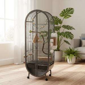 Gabbia per Uccelli Classica Stile Villa per Cocorite, Calopsita e Agapornidi, Grande, Ecologica, in Metallo, Ornamentale, per Uso Interno ed Esterno - Product Image 1