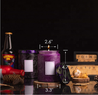 Lanterne à bougie vide en verre décoratif violet luxueux de 8 oz (250 ml) pour la table de mariage
