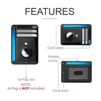 Pochette avant Slim minimaliste pour AirTag, porte-cartes Rfid avec Logo personnalisé, pièces