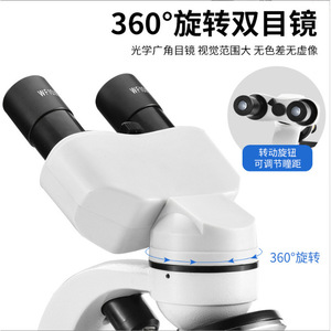 กล้องจุลทรรศน์แบบออปติคอลความละเอียดสูง 1600X โครงสร้างโลหะผสมที่มั่นคงสำหรับการสอบวิชาชีววิทยา - Product Image 2