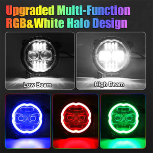 ไฟหน้า LED รุ่น N2 2025 อัพเกรด RGB/W พร้อมไฟวิ่งกลางวัน ความสว่าง 5200 ลูเมน มาตรฐาน IP68 สำหรับรถจี๊ป แรงเลอร์ <span class=keywords><strong>JL</strong></span> ปี 2019-2021 - Product Image 3