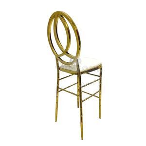 Golden Stainless Steel Wedding Bar Stools <strong>Bamboo</strong> High Bar <strong>Chairs</strong> for Hotels - Product Image 4