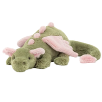 Jelly cat Nouvelle Peluche Dinosaure Mignon Dragon Matcha Dragon Sakura, Doudou Brodé avec Doublure en Maille Ultra Douce