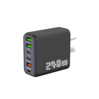 Pengisi Daya Cepat Universal 70W GaN PD 3 Port Multi Protokol untuk Laptop, Ponsel, dan Earphone dengan 3 Colokan EU, US, UK untuk Perjalanan