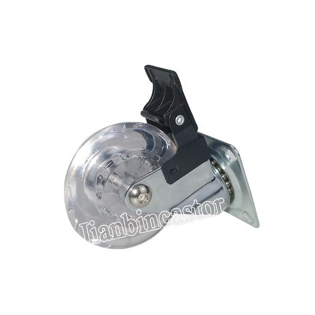 3 Transparent Swivel Steel Polypropylene Wheel Ball Bearing Office Chair Caster with 50kg Load Capacity and Swivel Brake