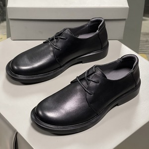 Chaussures confortables en cuir de vachette pour hommes, idéales pour les tenues professionnelles formelles, chaussures décontractées à lacets en cuir pour hommes, chaussures de conduite confortables pour hommes d'âge moyen - Product Image 1