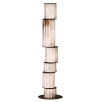 Lampe de sol en albâtre multi-segments empilée, style moderne et contemporain, LED, installation facile pour salon, villa, hall d'entrée, hôtel, maison