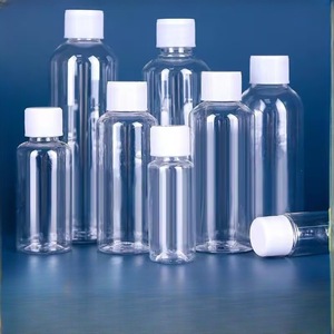 Botellas de plástico para medicamentos de 100 ml, delgadas y altas, con tapas blancas de rosca para envasado de alimentos - Product Image 1