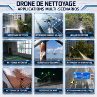 Drone de nettoyage à jet d'eau de précision pour l'extérieur des usines chimiques, avec capacité de contrôle à distance pour les services d'entretien des installations industrielles