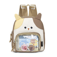 Sac à dos pour enfants motif chat de dessin animé, couleurs contrastées, mini sac à livres pour la maternelle, sac à dos léger de voyage pour bébé