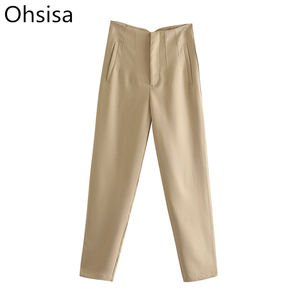 <span class=keywords><strong>Pantaloni</strong></span> del vestito causale della matita a vita alta di modo della primavera all'ingrosso <span class=keywords><strong>pantaloni</strong></span> della signora dell'ufficio delle donne <span class=keywords><strong>pantaloni</strong></span> delle tasche di colore solido - Product Image 1