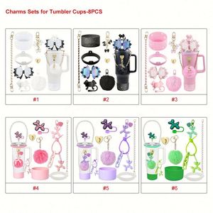 Wholesale Colorful <b>Ornament</b> Accessories Set 7CS 8PCS 12PCS for 40oz Tumbler Cups-Cup Holder, Keychain, Straw Cover ,Fringe - Product Image 4