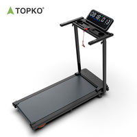 Tapis roulant domestique TOPKO avec grand écran, inclinaison réglable, surveillance de la fréquence cardiaque, absorption des chocs, Bluetooth, pliable