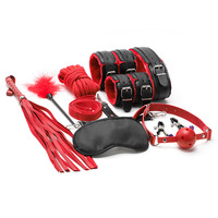 Ensemble de 10 pièces en peluche pour adultes, menottes pour femmes, bandeau pour les yeux, bâillon, corde, fouet, collier, jouets sexuels pour couples