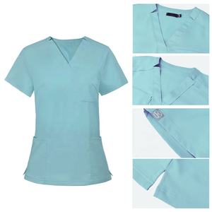 ODMカスタムロゴ入り医療用スクラブトップス、スパンデックス混紡ユニセックスナースユニフォーム（病院用） - Product Image 2