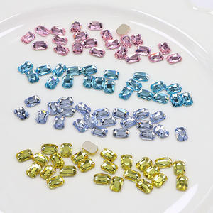 אבני חן אקולוגיות תלת-ממדיות שטוחות בתחתית, בצורת מתומן, לקישוט ציפורניים, זכוכית/קריסטל, 8*<span class=keywords><strong>5</strong></span>.<span class=keywords><strong>5</strong></span> מ\\\"מ, ללא הדבקה בחום - Product Image 1