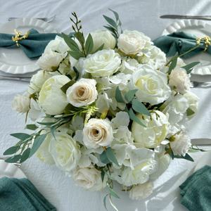Nuevo Diseño, Bola de Flores Artificiales al por Mayor, Arreglo de Peonías Blancas para Decoración de Bodas y Centros de Mesa - Product Image 3
