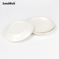 Plateau de présentation de bijoux en porcelaine blanche à sublimation, forme ronde ondulée, 4 pouces, 4,5 pouces, avec logo personnalisé, pour bagues et rangement peu profond