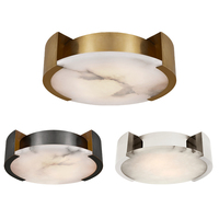 Américain Rond Marbletotal Abat-jour Cuivre Led Déco Plafonniers Pour Maison Hôtel
