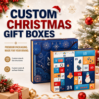 Vente en gros de boîtes de calendrier de l'avent personnalisées à 24 compartiments, pliables, vides, pour le compte à rebours de Noël, emballage de boîte mystère