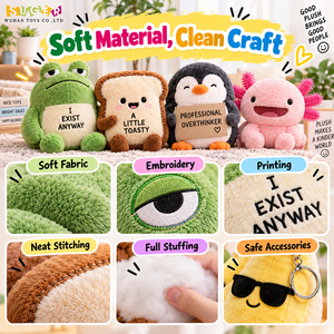 Jouets en peluche mignons et originaux, personnalisés avec des thèmes de mèmes émotionnels, pour les cadeaux tendance en vente au détail, sur les réseaux sociaux, les collections de fêtes et les offres promotionnelles - Product Image 5
