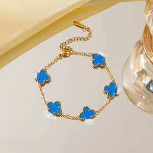 <strong>Women's</strong> 18K Gold-Plated Butterfly Charm Bracelet with Natural Stone Trendy <strong>Fashion</strong> Pendant Manufacturer Wholesale - Product Image 2