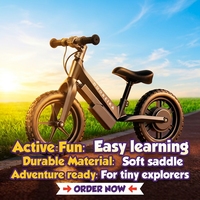 Vélo d'équilibre électrique pour enfants en gros, 12 pouces, 100W, 24V, pour 3-6 ans, frein électronique, charge 60KG, sports de plein air