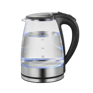 Cheap Ceramic Hotel Home, Kitchen Appliances 1.8L Stainless Steel Base Washable Filter Glass Electric Kettle With Blu-ray/