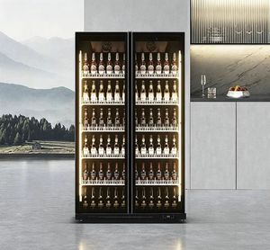 Double Door <b>Bar</b> Chiller Refrigerator Showcase Beer Fridge Commercial Freezer CRD Two Door Beer Fridge Beverage Fridge B - Product Image 4