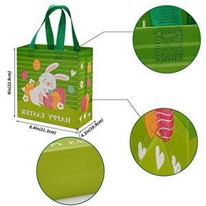 Bolsas Reutilizables con Asas de Tela No Tejida Spunlaced Laminada PP, Diseño de Dibujos Animados Personalizado, Cierre Personalizado, Logotipo, Regalo, Compras de Pascua, Recubrimiento UV - Product Image 2