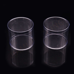 clear plastic cylindrical tube packaging with sealed bottom, transparent cylinder box