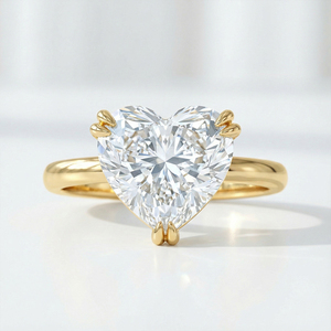 Bague solitaire en or 10K/14K/18K - 1ct-5CT Forme de cœur D VVS1 Diamant de laboratoire Bague de fiançailles Bague de mariage - Product Image 1
