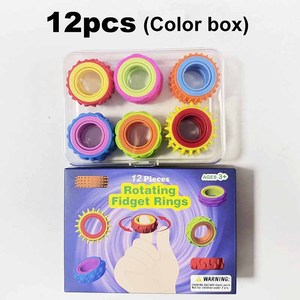 12 Pack Sensory <b>Stress</b> Relief Spinning <b>Ring</b> Silicone Rotating Fidget <b>Ring</b> Toy for Kids - Product Image 6