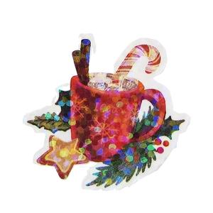 Calcomanía Personalizada para Tazas en Color Rojo, Vinilo Texturizado con Purpurina, Diseño Personalizado, Tamaño Personalizado, Elemento de Regalo de Navidad - Product Image 6