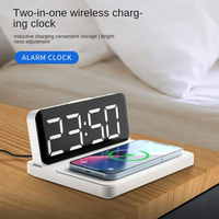 Pengisi Daya Nirkabel 2-in-1 Multifungsi 15W Pengisian Cepat dengan Jam Alarm Pengisi Daya Nirkabel Dalam Ruangan