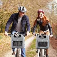 Bolsa de Transporte Plegable y Expandible para Bicicleta con Ventanas de Malla, Cierre de Cremallera, para Mascotas (Perros y Gatos)