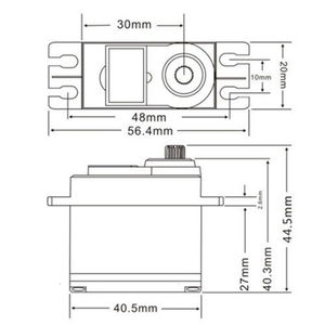 JX PDI 6221MG 20KG เซอร์โวมอเตอร์แรงบิดสูง 180 องศา เซอร์โวดิจิตอล เกียร์โลหะ สำหรับโมเดล RC เฮลิคอปเตอร์ อะไหล่ - Product Image 6