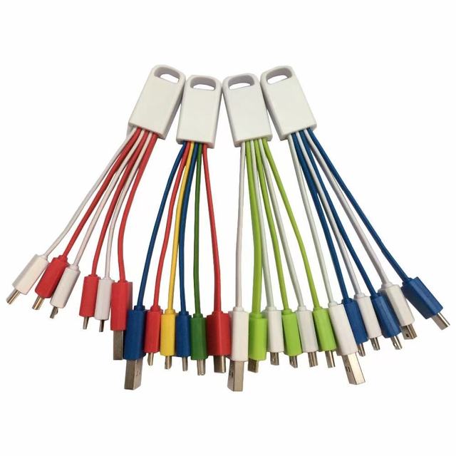 Multi 3 in 1 Short Fast Charger Cable keychain Compatible for Micro USB/iPhone/Type C Phone Quick Charging Cord