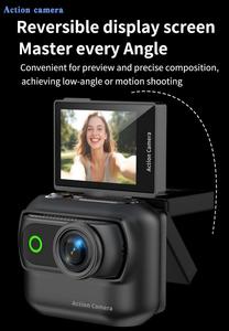 Caméra d'action 4K DLC avec corps magnétique détachable, caméscope sportif WiFi, stabilisation EIS, écran réversible pour les sports de plein air - Product Image 3