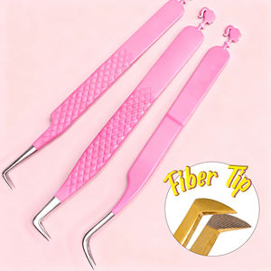 Pinzette per Ciglia Personalizzate Gratuite Best Seller con Punta in Fibra 45 75 90 Gradi Confezione Isolante Pinzette per Estensione Ciglia - Product Image 5