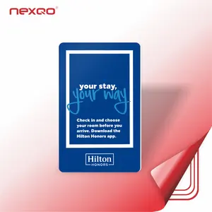 チップミニタグ付きカスタム印刷PVCプラスチックRFIDホテルキーカード13.56MHz周波数NFC通信インターフェース