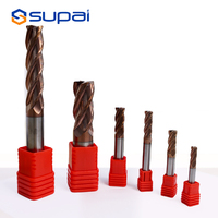 Outils professionnels en carbure solide SUPAL Standard, fraises carrées à 4 cannelures HRC55, fraises en tungstène avec revêtement AlTin, OEM