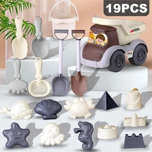 Venta CALIENTE 2025 Juguetes para niños Silicona portátil 20PCS Juguetes Cubo de playa de arena Pala de Castillo de arena Bebé Herramientas de playa de silicona para el verano - Product Image 4