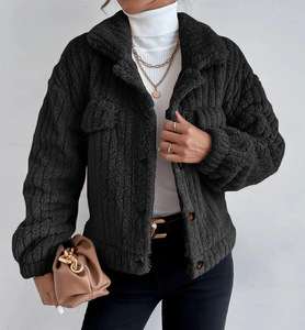 Cappotto Casual in peluche da <span class=keywords><strong>donna</strong></span> per l'autunno inverno comodo con risvolto addensato lungo <span class=keywords><strong>abbigliamento</strong></span> per adulti - Product Image 6